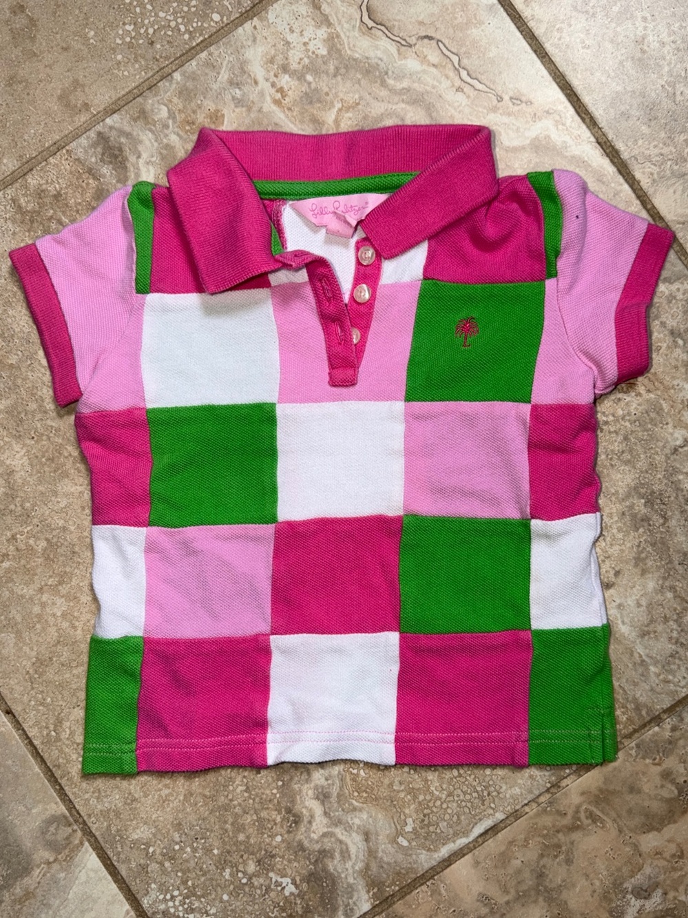 Lillie Pulitzer Patchwork Polo Shirt - Sz 4